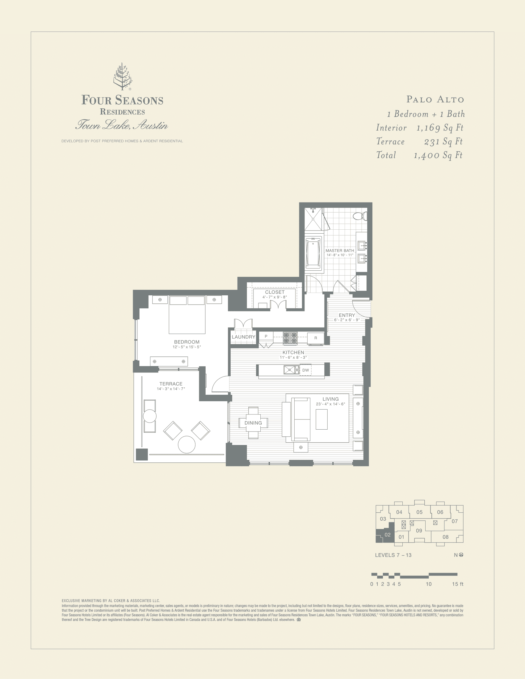 Four Seasons Residences PALO ALTO floor plan - 1 bed, 1400 SF