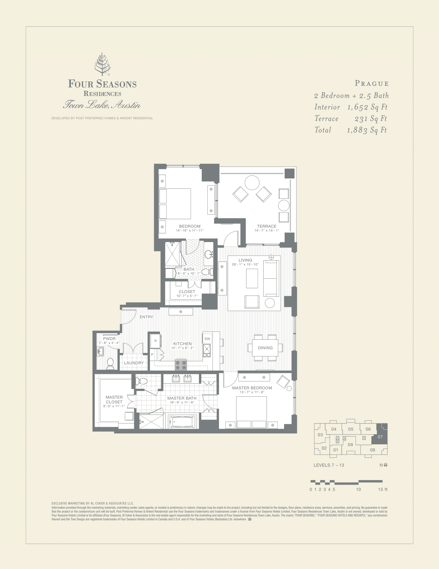 Four Seasons Residences PRAGUE floor plan - 2 bed, 1883 SF