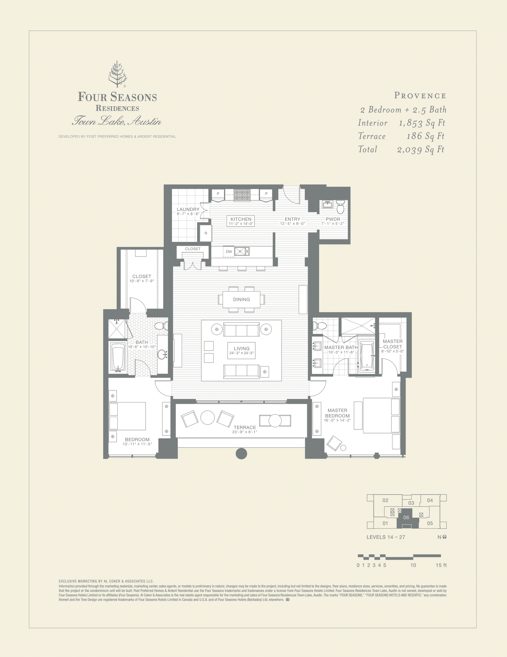 Four Seasons Residences PROVENCE floor plan - 2 bed, 2039 SF