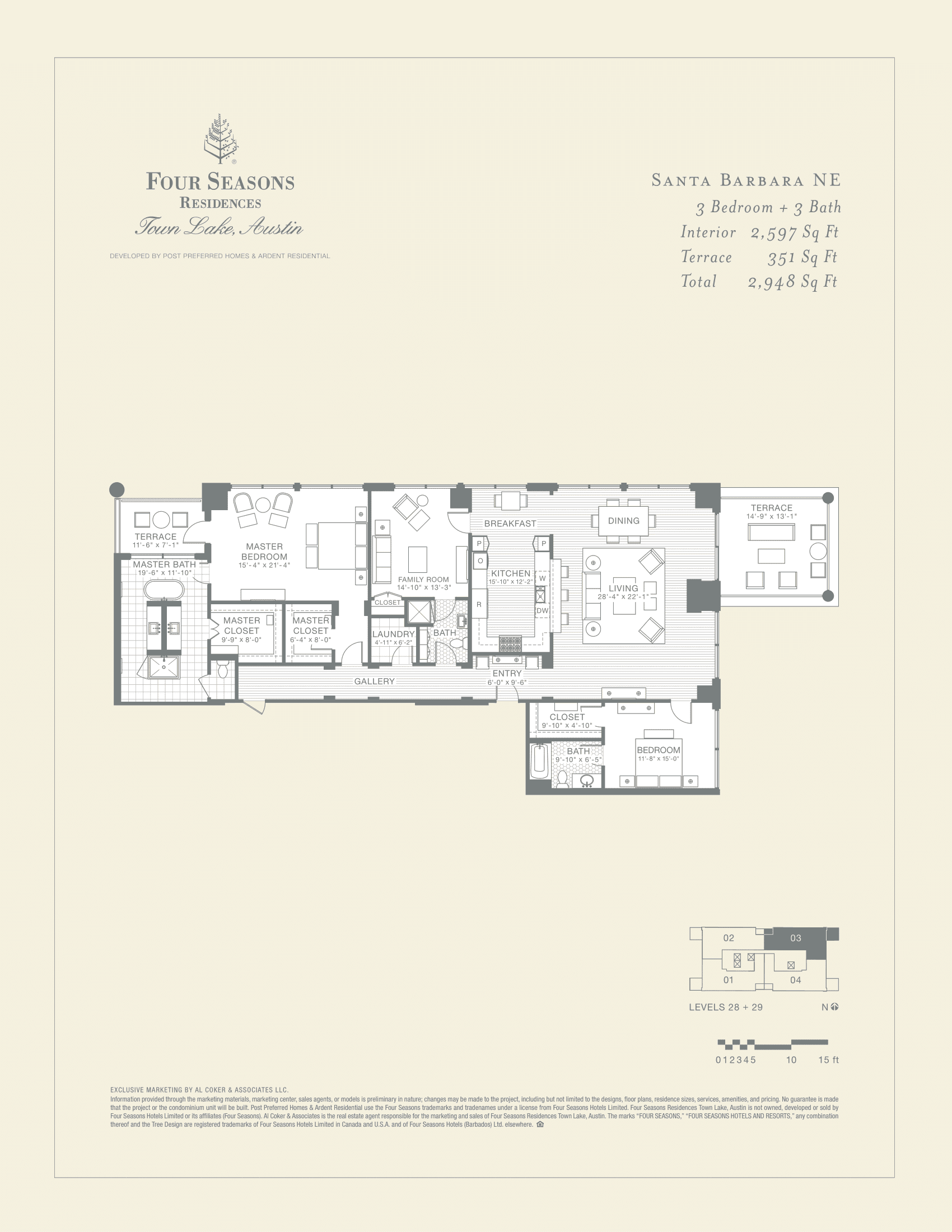 Four Seasons Residences SANTA BARBARA NE floor plan - 3 bed, 2948 SF