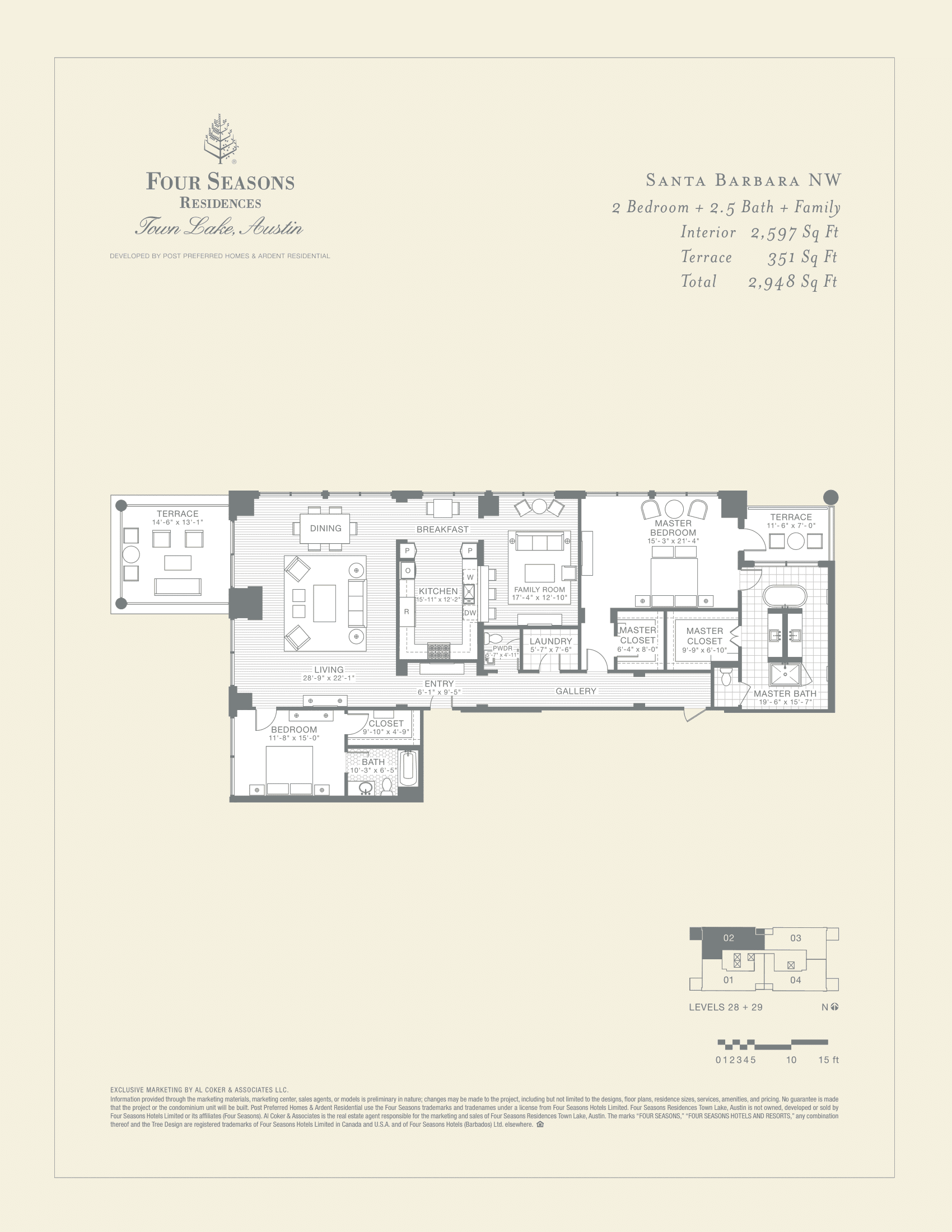 Four Seasons Residences SANTA BARBARA NW floor plan - 2 bed, 2948 SF