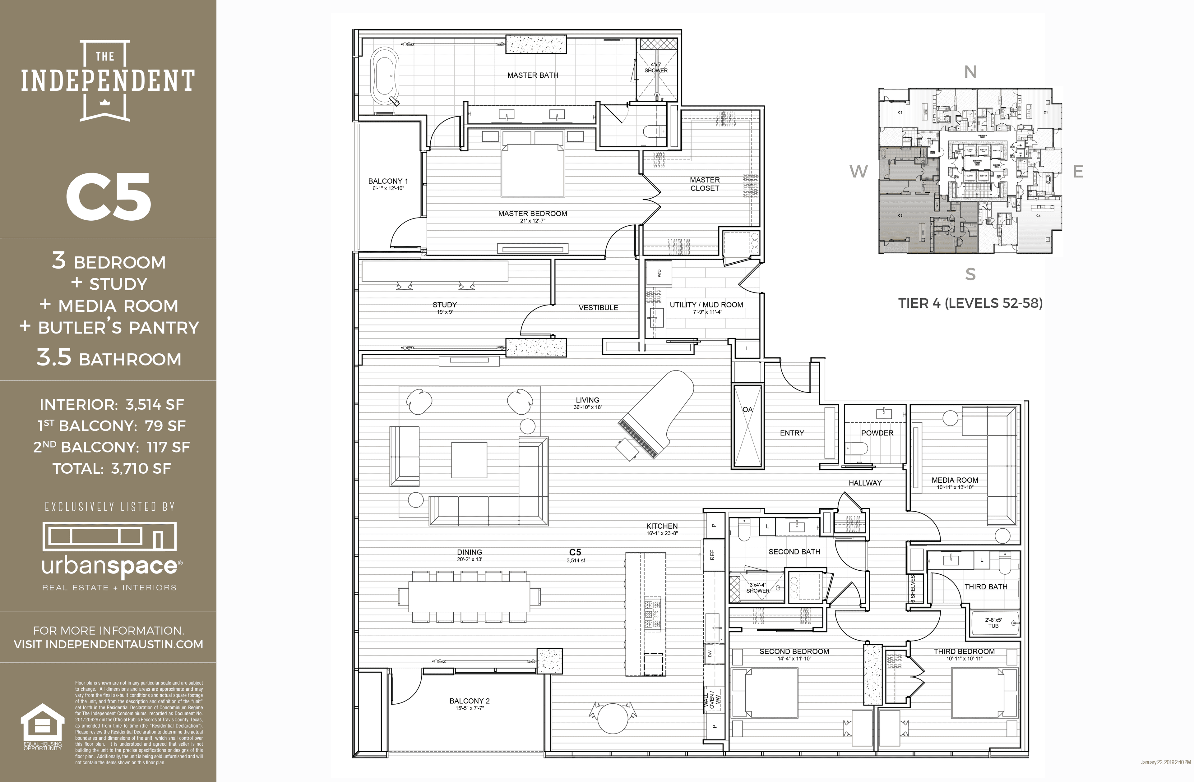 The Independent C5 floor plan - 3 bed, 3514 SF