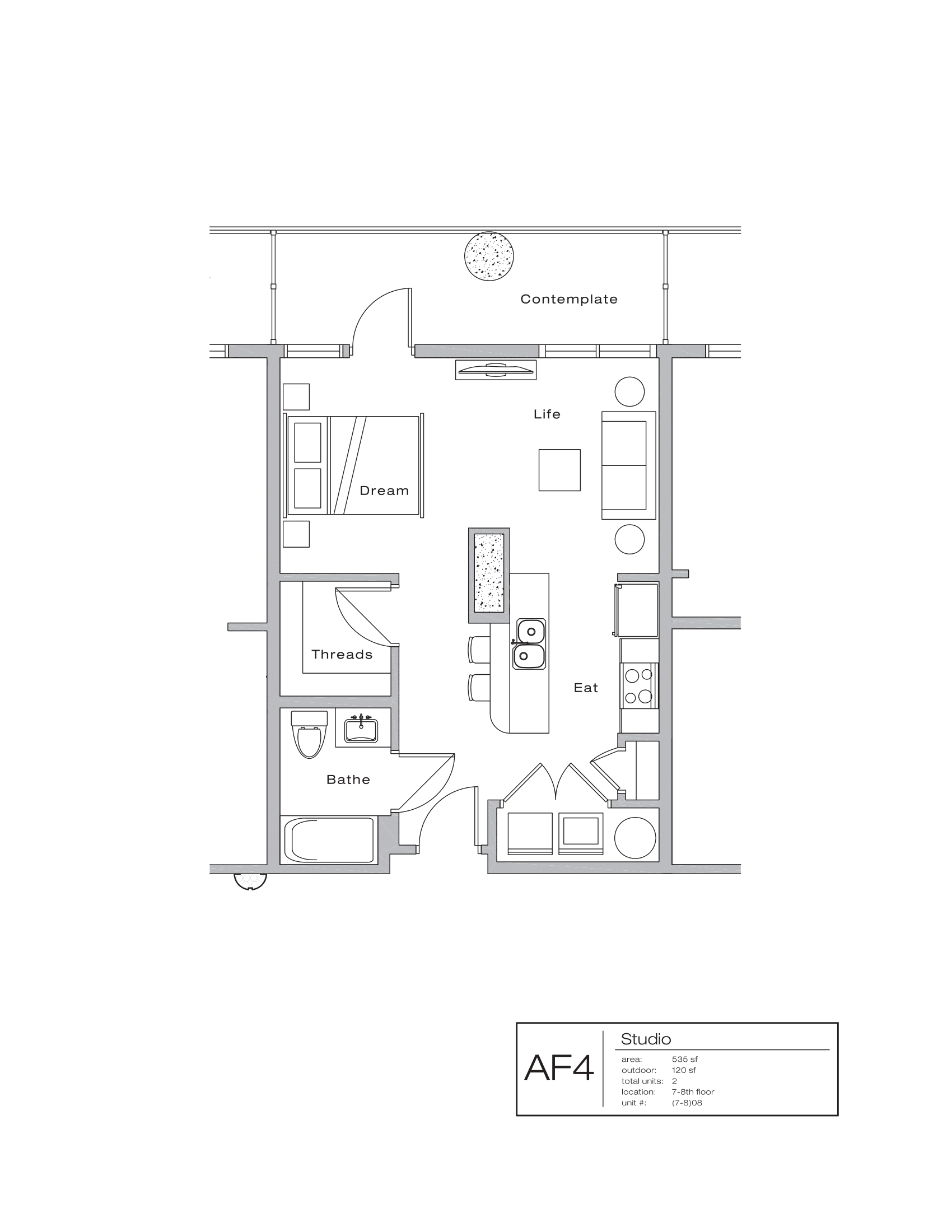 The Shore Condominiums AF-4 floor plan - 0 bed, 655 SF