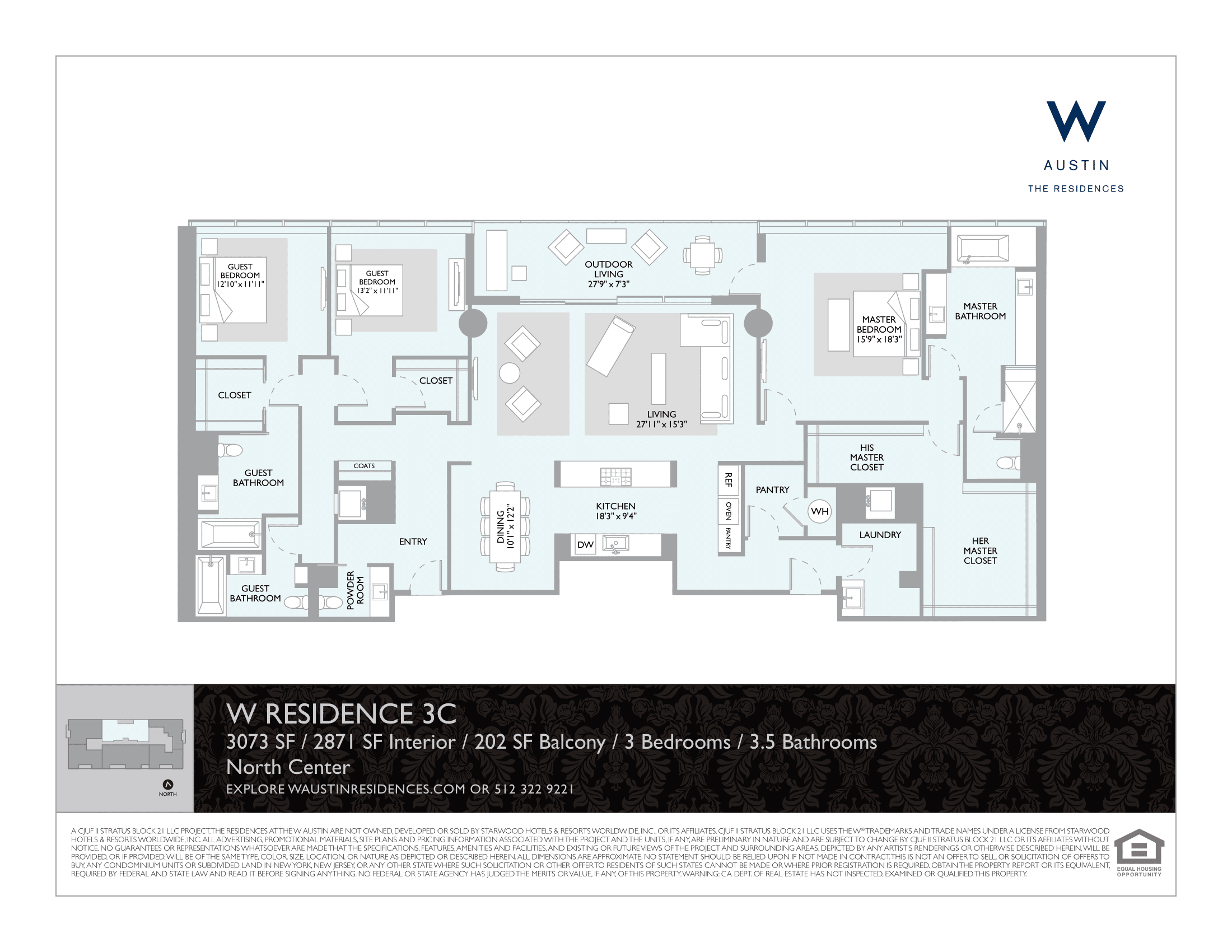 3C floor plan — 3 bed, 2871 SF