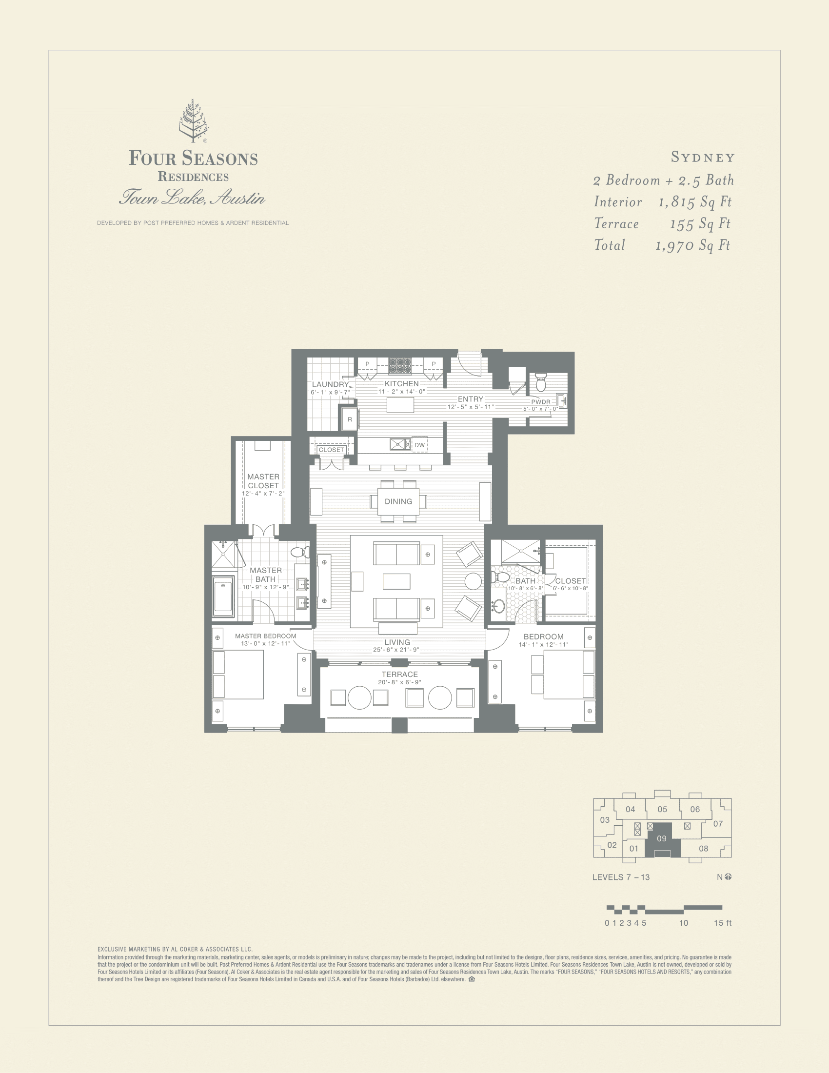 Four Seasons Residences SYDNEY floor plan - 2 bed, 1970 SF