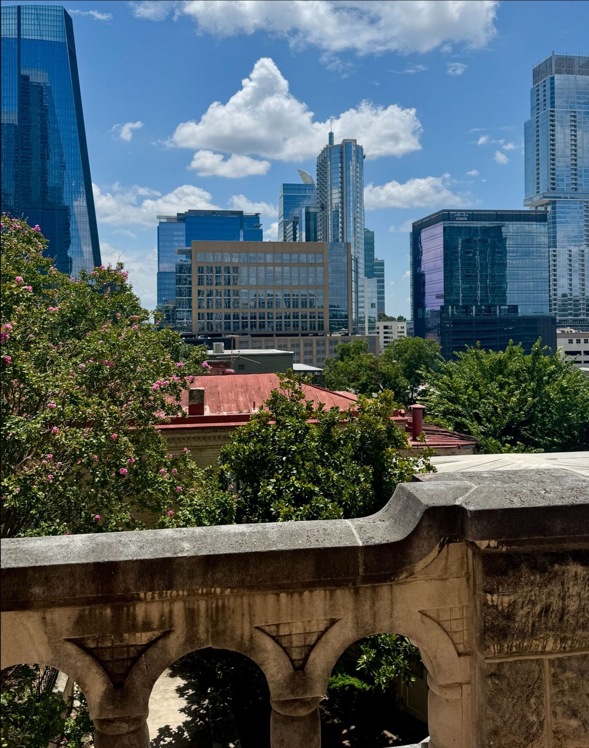 Downtown Austin - Views from the private balcony of Chateau Bellevue - built in 1874 located off W 7th and San Antonio